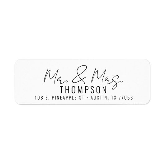 Frau Return Address Label Modern Chic (Vorne)