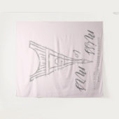 Frau Rhinestones Eiffel Pink Bridal Hintergrund Wandteppich (Vorderseite (Horizontal))