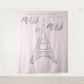 Frau Rhinestones Eiffel Pink Bridal Hintergrund Wandteppich (Vorderseite)