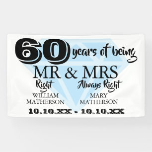 Frau Right Fun Diamond 60. Hochzeitstag Banner