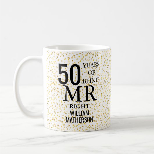Frau Right Fun Golden 50. Hochzeit Kaffeetasse (Links)
