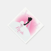 Frau Right Pink Silhouette Brautparty Serviette (Ecke)