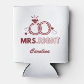 Frau Right Red Wedding Ring Fett Funny Typografy Dosenkühler (Vorderseite)