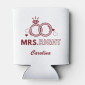 Frau Right Red Wedding Ring Fett Funny Typografy Dosenkühler (Rückseite)