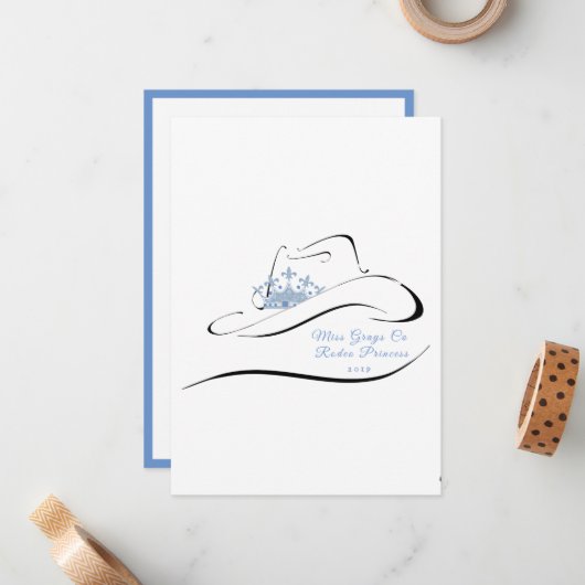 Frau Rodeo Crown Pageant Mitteilungskarten (Vorderseite/Rückseite Beispiel)