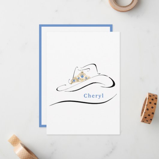 Frau Rodeo Crown Pageant Mitteilungskarten (Vorderseite/Rückseite Beispiel)