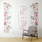 Frau Rosa Floral Brautparty Hintergrund Wandteppich (Beispiel (Horizontal))