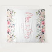 Frau Rosa Floral Brautparty Hintergrund Wandteppich (Vorderseite (Horizontal))