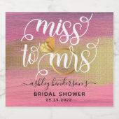 Frau Rosa und Gold Brautparty Schaumweinetikett (Einzelnes Label)