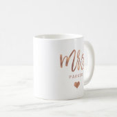 Frau | Rose Gold Script mit Herz Kaffeetasse (VorderseiteRechts)