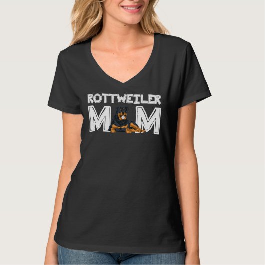 Frau Rottweiler Mama Mutter S Day Rottweiler T-Shirt (Vorderseite)