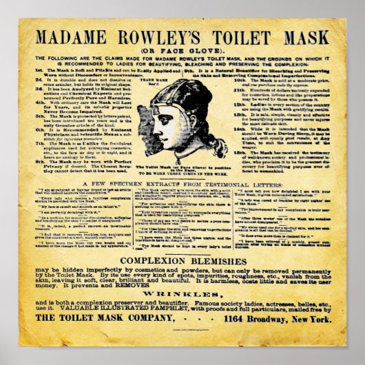 Frau Rowley's Toilettenmaske Poster (Vorne)