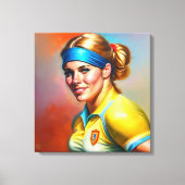 Frau Rugby Player - Kunstdruckkunst in überpackten Leinwanddruck (Vorderseite)