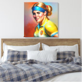 Frau Rugby Player - Kunstdruckkunst in überpackten Leinwanddruck (Insitu (Schlafzimmer))