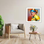 Frau Rugby Player - Kunstdruckkunst in überpackten Leinwanddruck<br><div class="desc">Woman Rugby Player - Wrapped Canvas Art Print 20.00" x 20.50". Original Rugby Gemälde von Roger Smith,  reproduziert auf hochwertig verpackten Leinwand (Glanz). Giclee-Druck in Gallery-Qualität. Archivqualität. Pigmentfarben sorgen für hochauflösenden Vollfarbspektrum-Druck Spezielle farbenrezeptive Beschichtung zum Schutz der Druckoberfläche vor Rissbildung beim Stretching</div>