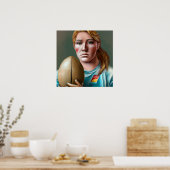 Frau Rugby Player - Rugby-Malerei Poster (Küche)