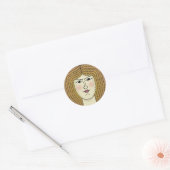 Frau Runder Aufkleber (Umschlag)
