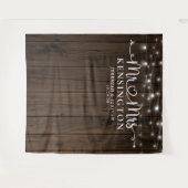 Frau Rustic String Lights Wedding Backdrop Wandteppich (Vorderseite (Horizontal))