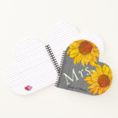 Frau Rustic Wood Grey Yellow Sunflower Notizblock (Innenseite)