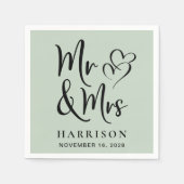 Frau Sage Wedding Reception Serviette (Vorderseite)