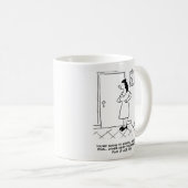 Frau sagt: "Du gehst zur Schule und das ist das En Kaffeetasse (VorderseiteRechts)