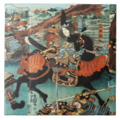 FRAU SAMURAI TOMOE GOZEN HORSEBACK IM KAMPF FLIESE (Vorderseite)