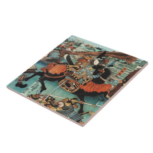 FRAU SAMURAI TOMOE GOZEN HORSEBACK IM KAMPF FLIESE (Seite)