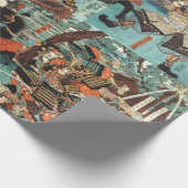 FRAU SAMURAI TOMOE GOZEN HORSEBACK IM KAMPF GESCHENKPAPIER (Ecke)