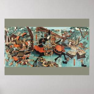 FRAU SAMURAI TOMOE GOZEN HORSEBACK IM KAMPF POSTER