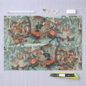 FRAU SAMURAI TOMOE GOZEN HORSEBACK IM KAMPF SEIDENPAPIER (Handwerk)