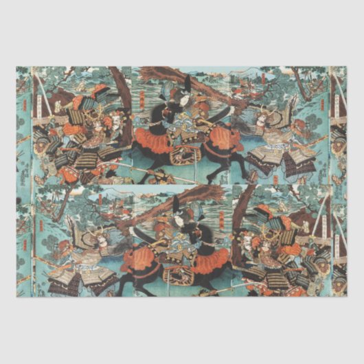 FRAU SAMURAI TOMOE GOZEN HORSEBACK IM KAMPF SEIDENPAPIER (Vorderseite)