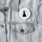 Frau Samurai Warrior mit Schwert Button (Beispiel)