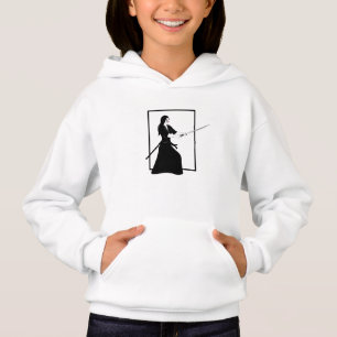 Frau Samurai Warrior mit Schwert Hoodie