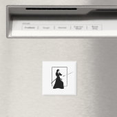 Frau Samurai Warrior mit Schwert Magnet (In Situ (Geschirrspüler))