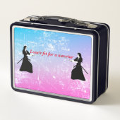 Frau Samurai Warrior mit Schwert Metall Brotdose (Rückseite)