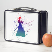 Frau Samurai Warrior mit Schwert Metall Brotdose (Beispiel)