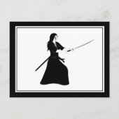 Frau Samurai Warrior mit Schwert Postkarte (Vorderseite)