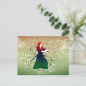 Frau Samurai Warrior mit Schwert Postkarte (Stehend Vorderseite)