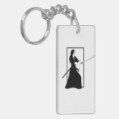 Frau Samurai Warrior mit Schwert Schlüsselanhänger (Vorderseite links)