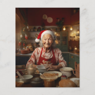 Frau Santa Baking Cake