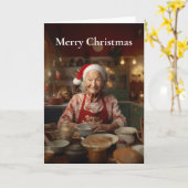 Frau Santa Baking Cake Karte (Gelbe Blume)