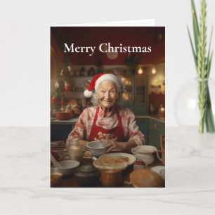 Frau Santa Baking Cake Karte
