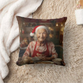 Frau Santa Baking Cake Kissen (Decke)