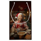 Frau Santa Baking Cake Kleine Geschenktüte (Rückseite)