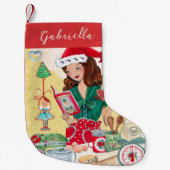 Frau Santa Chirstmas Nutcracker Cookies Küche Kleiner Weihnachtsstrumpf (Vorderseite)