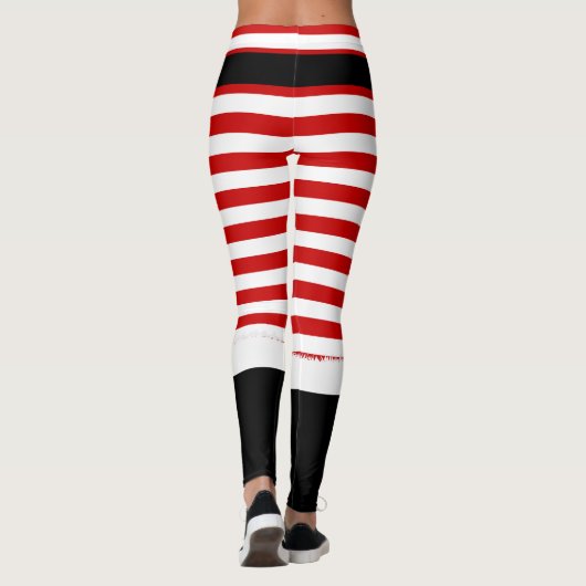 Frau Santa Claus rot-weiß Leggings (Rückseite)