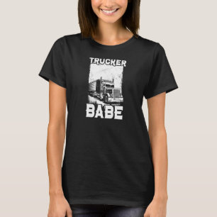 Frau Sattelzugfahrerin LKW-Fahrerin Mädchen T-Shirt