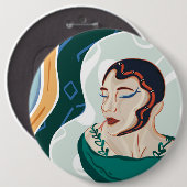 Frau Schlange - Schlangenkopfmutter Button (Vorne & Hinten)