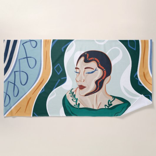 Frau Schlange - Schlangenkopfmutter Strandtuch (Vorderseite)