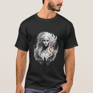 Frau Schönheit Portrait Fantasy Malerei Wildes Leb T-Shirt